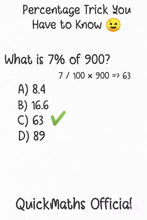 Find Percentages in Seconds | Percentage Problems - Shortcuts & Tricks 😉 #math #maths #percents