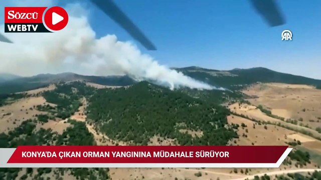 Konya'da çıkan orman yangınına müdahale sürüyor
