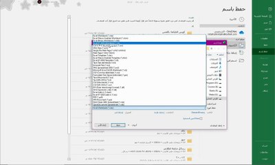 صيغ الحفظ المختلفة في برنامج الاكسيل