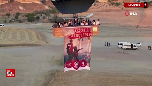 15 Temmuz’un yıl dönümünde Kapadokya semalarında anlamlı uçuş