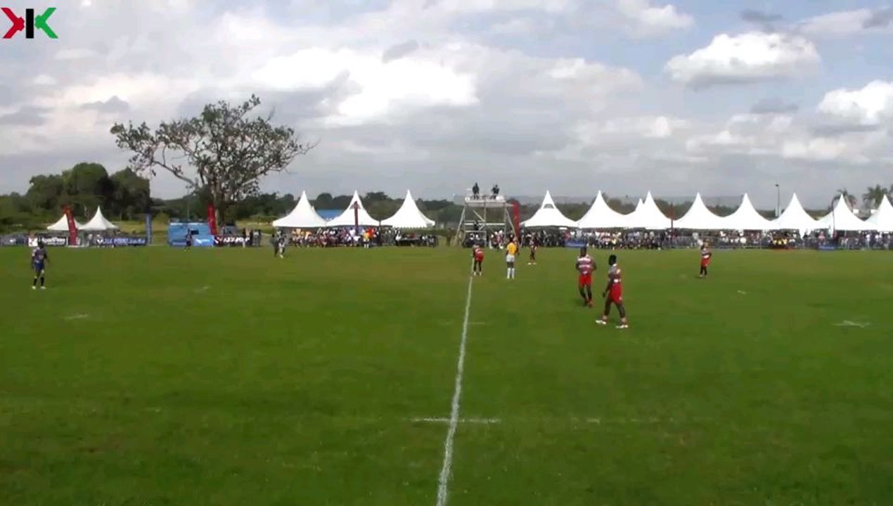 Footballing skills from kick-off to try box by Impala RFC's Matoka Matoka during the Ruff N' Tuff 7s.