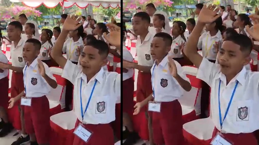 Momen Haru Hari Pertama Sekolah Rakyat di Kupang Siswa Menyanyikan “Laskar Pelangi” Penuh Semangat