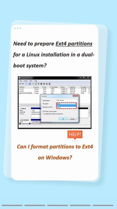 Easily Format Partitions to Ext4 on Windows 11, 10, 8, 7?