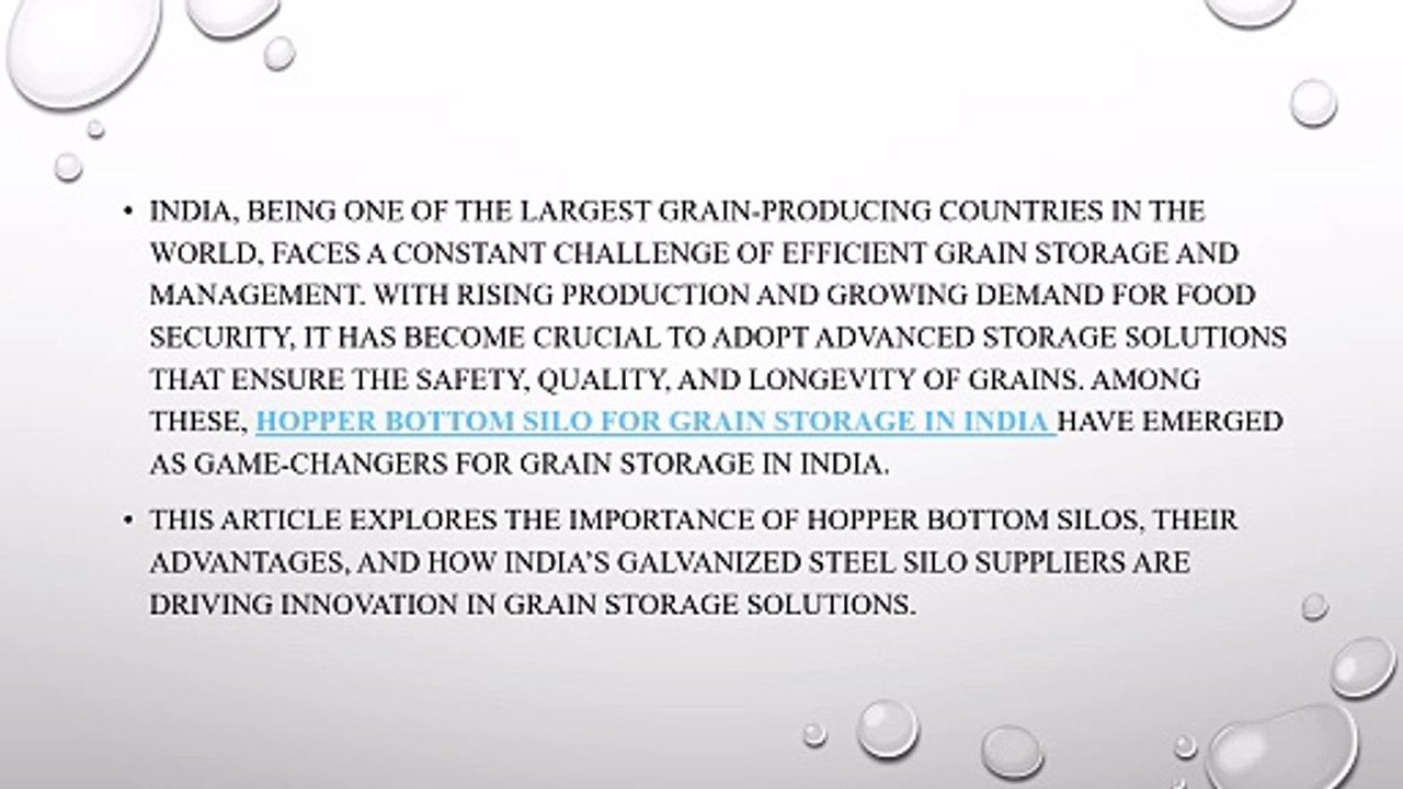 Hopper Bottom Silo Solutions for Efficient Grain Storage in India