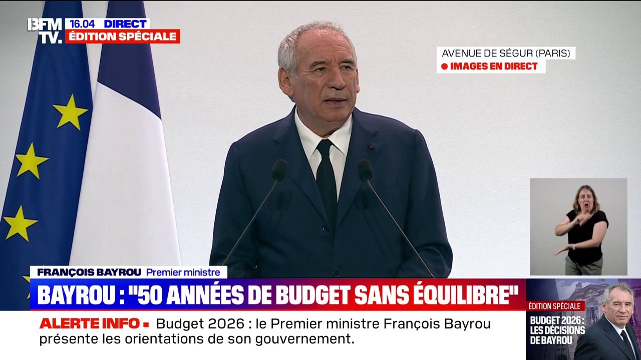 Budget 2026: "Nous sommes devenus accros à la dépense publique", estime François Bayrou