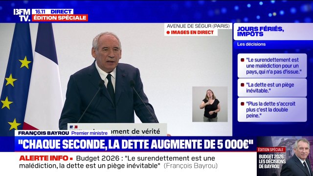 C'est la première fois depuis plus de 60 ans que nous sommes dans une telle situation politique , affirme François Bayrou