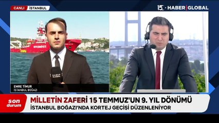 İstanbul Boğazı'nda 15 Temmuz korteji: 253 şehit için 253 gemi
