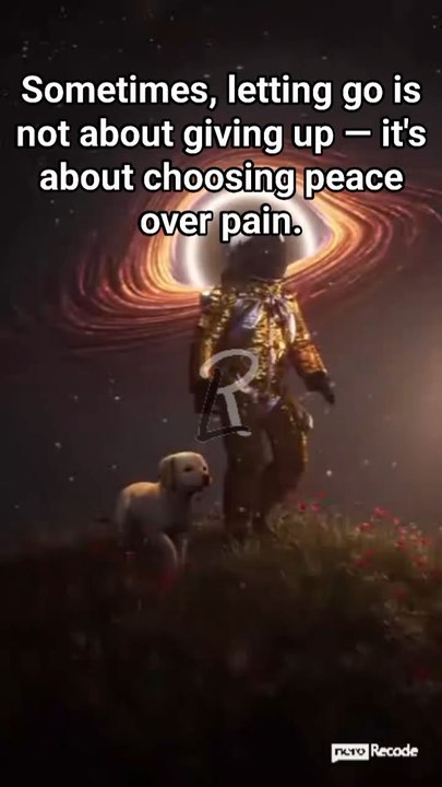 Sometimes , letting go is not about giving up - it's about choosing peace over pain.
