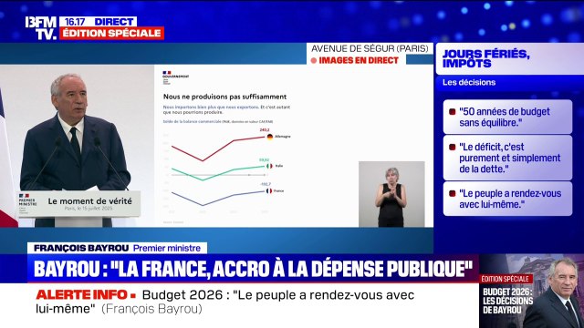 Budget 2026: François Bayrou ambitionne d'arrêter l'augmentation de la dette en quatre ans