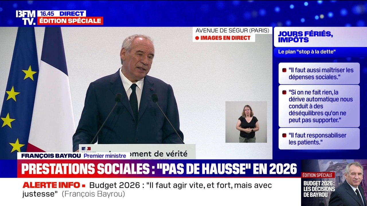 François Bayrou veut "avantager les petites retraites, garantir un pouvoir d'achat inchangé aux petites retraites et remettre dans le droit commun les retraites les plus importantes"