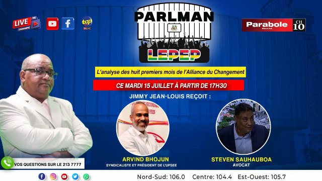 Parlman Lepep: Jimmy Jean Louis recoit Arvind Bhojun et Steven Sauhauboa