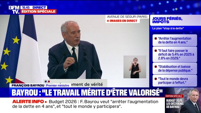 Nous allons déposer un projet de loi à l'automne contre la fraude sociale et fiscale , annonce François Bayrou