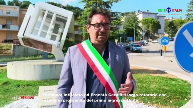 Teramo Intitolato ad Ernesta Cerulli il largo rotatoria verso ingresso Unite