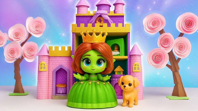 De Poupée ➡️ à Princesse Fiona ! 💚 Relooking DIY, Château en Carton & Mini Meubles