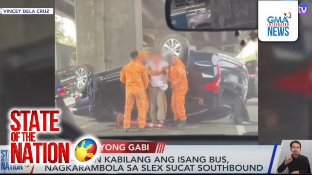 3 sasakyan kabilang ang isang bus, nagkarambola sa SLEX Sucat Southbound | SONA