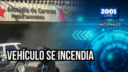 Vehículo se incendia en edificio sede de la Alcaldía de Caracas: una persona afectada por inhalación de humo