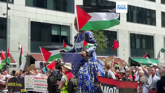 بسبب الوضع في غزة.. مظاهرة في بروكسل للمطالبة بوقف اتفاقية الشراكة مع إسرائيل