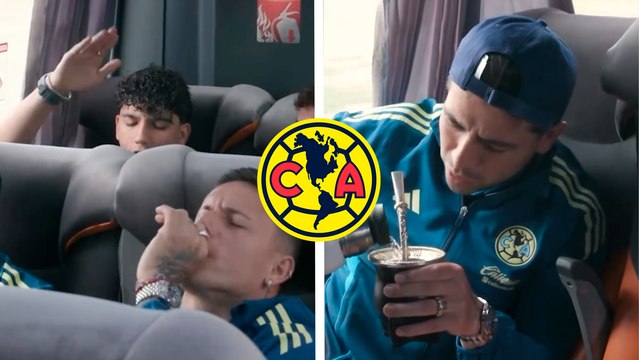 Jugadores del América celebran el inicio del Apertura 2025 de la Liga MX y festejan cantando