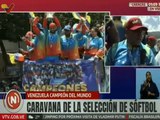 Selección campeona de Sóftbol es recibido por el pueblo venezolano en Caracas