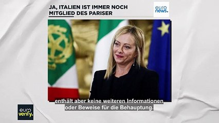 Doch: Italien ist immer noch Mitglied des Pariser Klimaabkommens