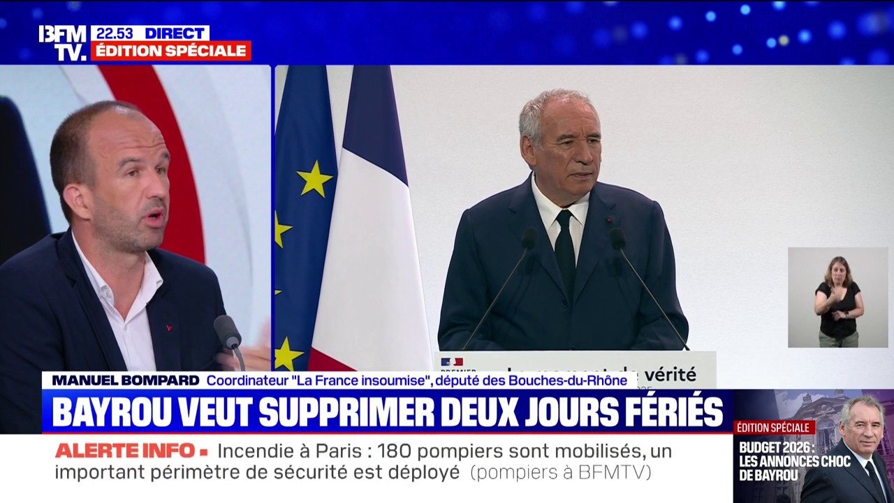 Budget 2026: "Emmanuel Macron a fait des cadeaux [...] ça a produit une situation de déficit", dénonce Manuel Bompard, coordinateur de "La France Insoumise" et député des Bouches-du-Rhône