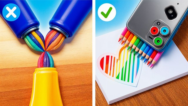 MAÎTRISE DE L'ART : Défi d'art arc-en-ciel | Projets DIY cool et idées d'art mignonnes par 123 GO!