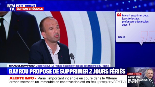 Il faut censurer ce gouvernement le plus rapidement possible , estime Manuel Bompard, coordinateur de LFI et député des Bouches-du-Rhône