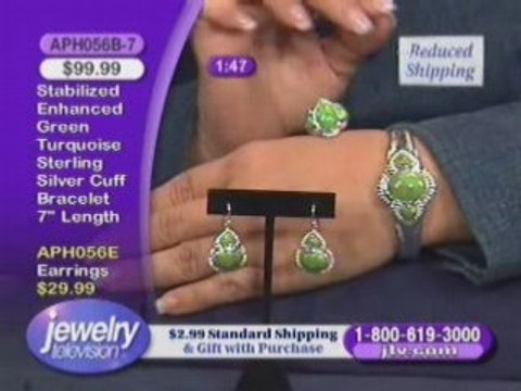 APH056R - Green Turquoise Sterling Silver Ring