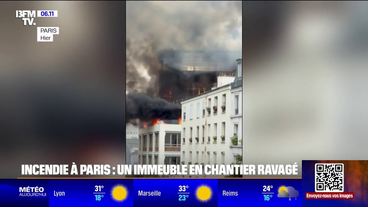 Incendie à Paris: un immeuble en chantier a été ravagé par les flammes