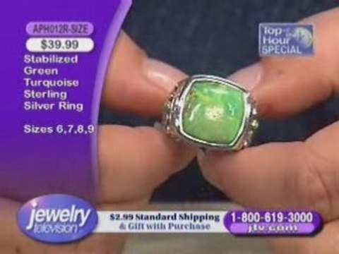 APH012R - Green Turquoise Sterling Silver Ring
