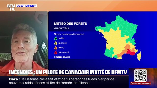 Incendies: On est déjà sur le pont pour l'ensemble du dispositif , indique Stéphane Le Bars, pilote de Canadair