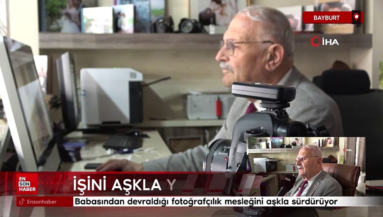 Bayburt'ta babasından devraldığı fotoğrafçılık mesleğini aşkla sürdürüyor