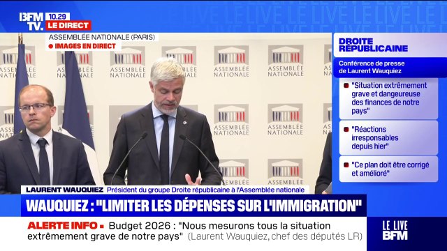 Budget 2026: Il faut limiter les dépenses liées à l'immigration , affirme Laurent Wauquiez, président du groupe Droite républicaine