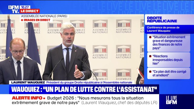 Budget 2026: On pense qu'on peut aller plus loin sur la limitation des dépenses publiques et le train de vie de l'État , indique Laurent Wauquiez