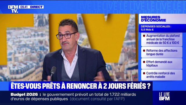 Suppression de deux jours fériés: Travailler gratuitement deux jours, ce n'est pas possible , pour Frédéric Souillot, secrétaire général de FO