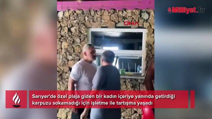Özel plajda 'Karpuz' kavgası! Kadına 3 çocuğunun yanında dehşeti yaşattılar