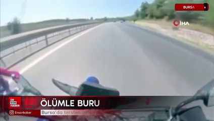 Bursa'da tersten gelen otomobili son anda fark etti