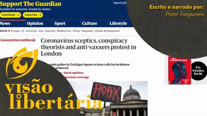 Protesto em Londres contra a fraudemia | Visão Libertária - 03/09/20 | ANCAPSU