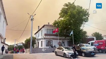 Tekirdağ'daki orman yangınına havadan ve karadan yoğun müdahale sürüyor