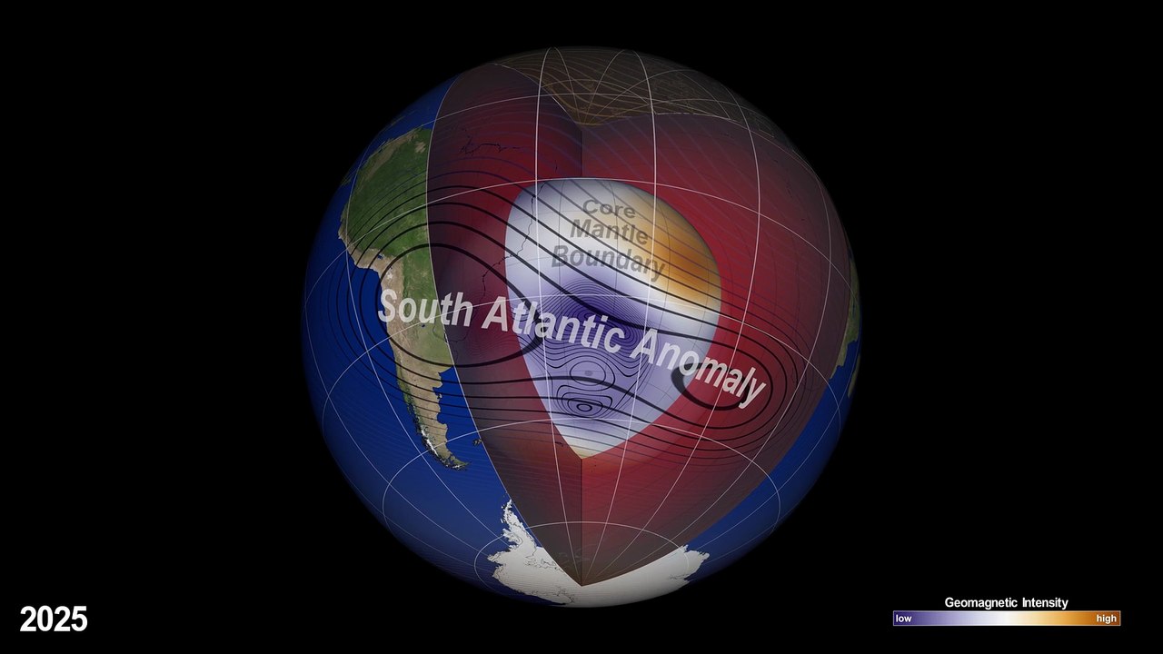 El misterioso debilitamiento del campo magnético sobre Sudamérica: así lo monitorea la NASA