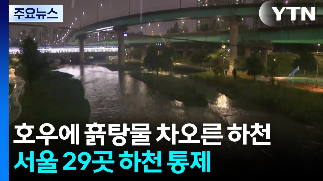 호우에 흙탕물 차오른 하천...서울 29곳 하천 통제 / YTN