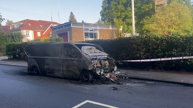 Serious blaze destroys van in Grayshott