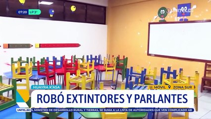 Roban extintores, parlantes y otros objetos de un colegio de la zona sur de Cochabamba