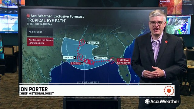 Tropical rainstorm to dump flooding rain into Gulf Coast