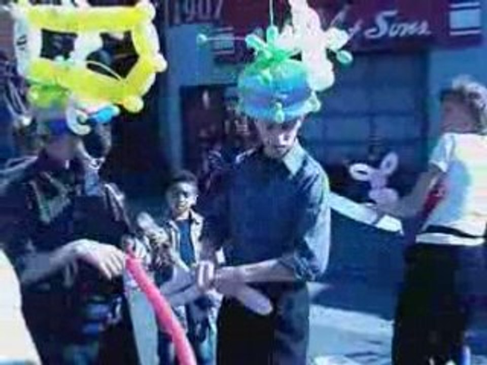 Incredible Balloon Heads At SF's Union Street Easter Fair