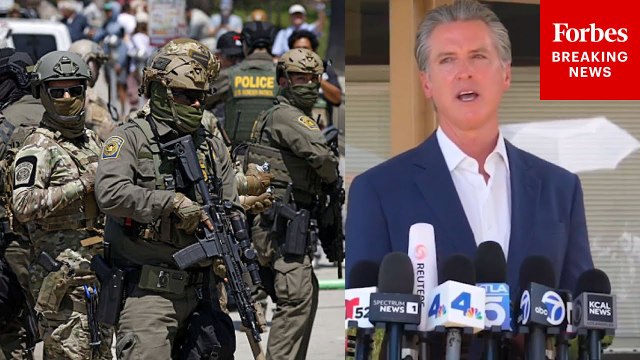 California Governor Gavin Newsom Holds Press Briefing In Response To ICE Raids In Los Angeles