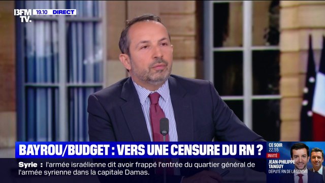 Annonces de François Bayrou: Ce qu'il faut faire [...] c'est évidemment le censurer , assure Sébastien Chenu (RN)