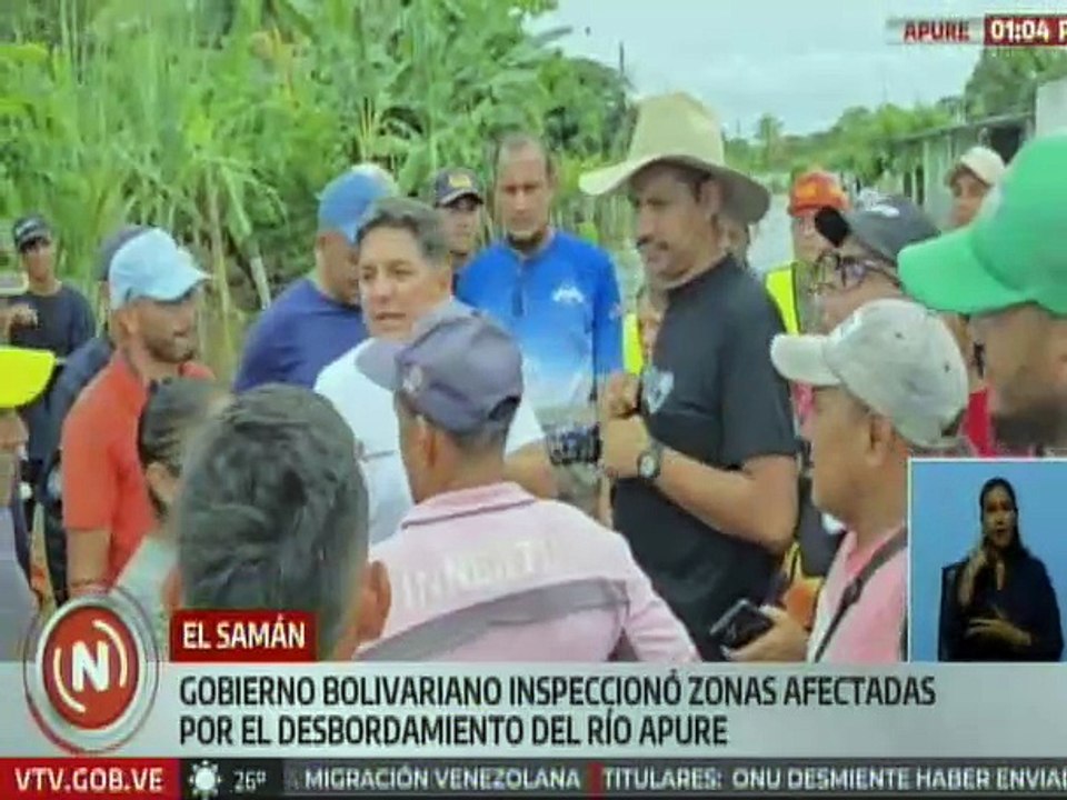 Apure | Autoridades nacionales inspeccionan zonas afectadas por desbordamiento del Río Apure