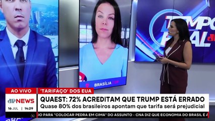 Genial/Quaest: 72% dos brasileiros acreditam que Trump está errado | TEMPO REAL