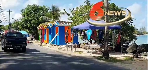 COLOURED BOOTHS ALONG SWALLOWS AND PIGEON POINT BEACHES BY THE DIVISION OF INFRASTRUCTURE IN TOBAGO